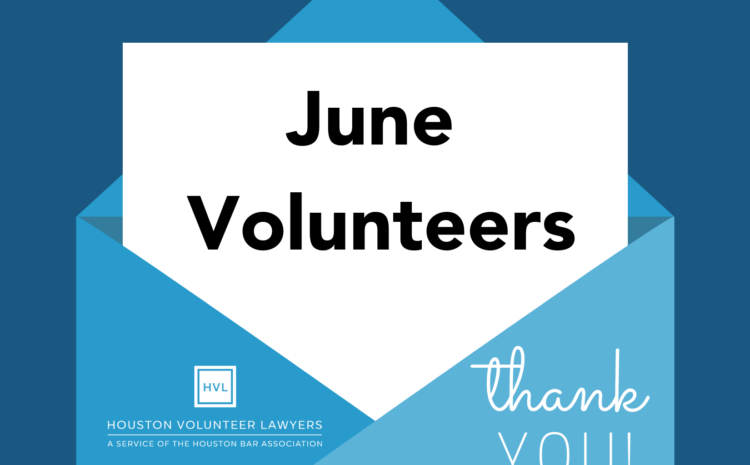  Thank you to all of our June volunteers!