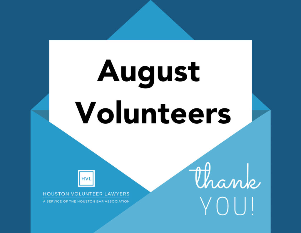 Thank you, August volunteers!