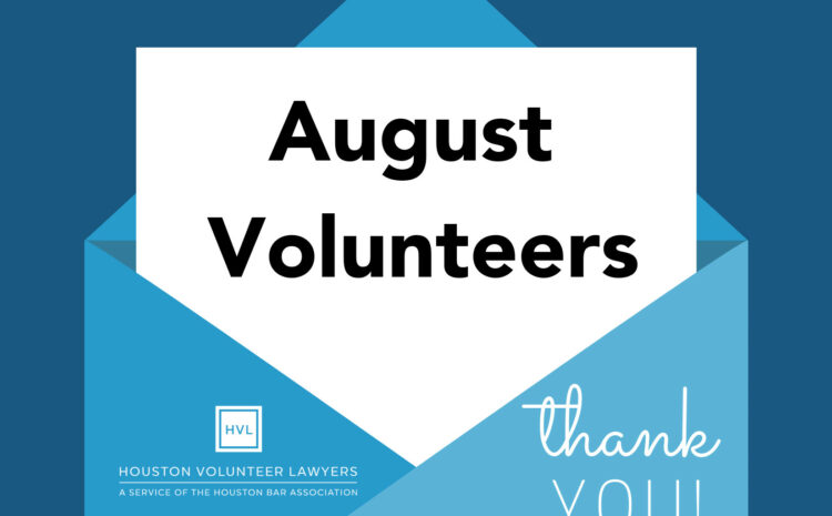  Thank you, August volunteers!