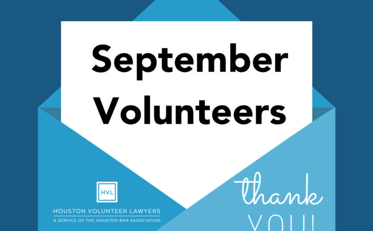  Thank You, September Volunteers!