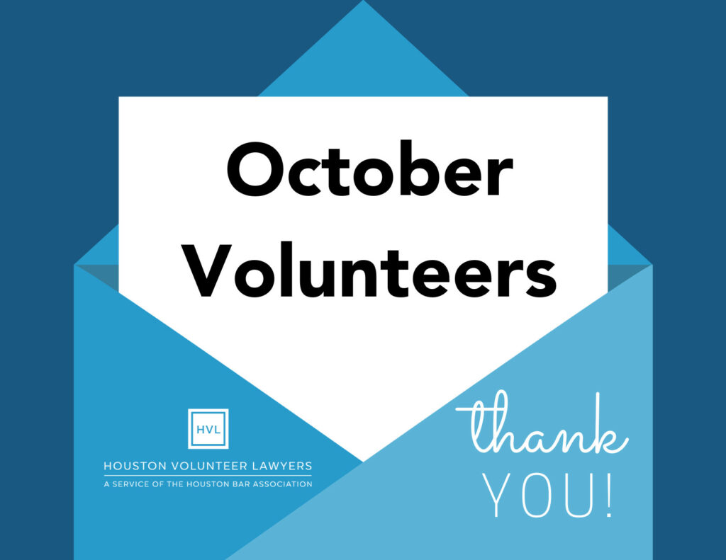 Thank You, October Volunteers!