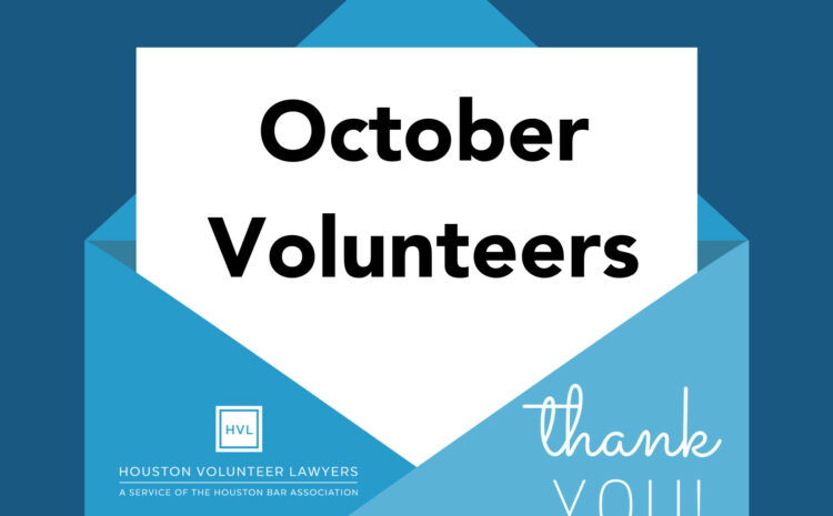  Thank You, October Volunteers!