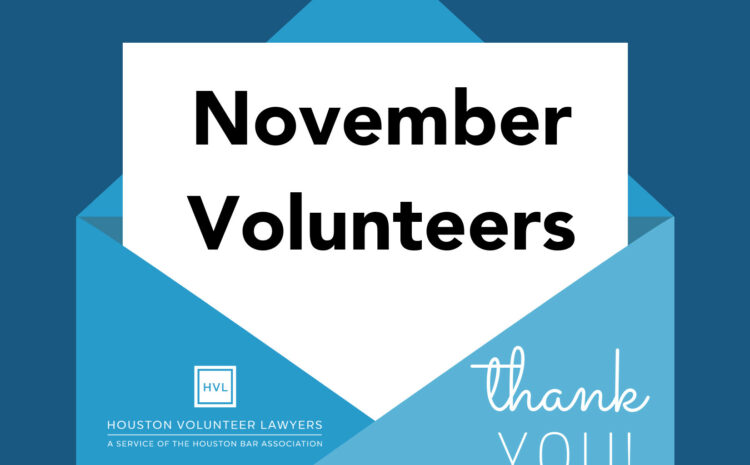  Thank You, November Volunteers!
