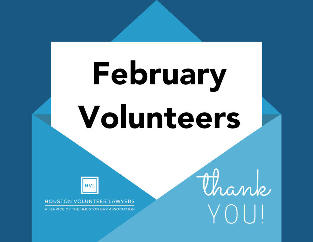 Thank You, February Volunteers!