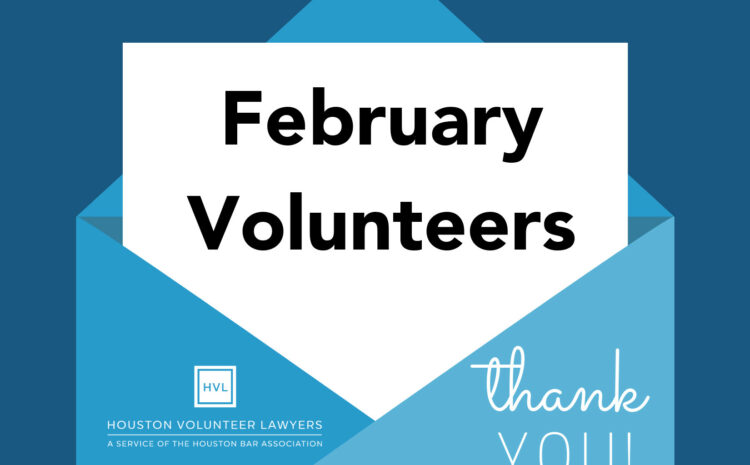 Thank You, February Volunteers!