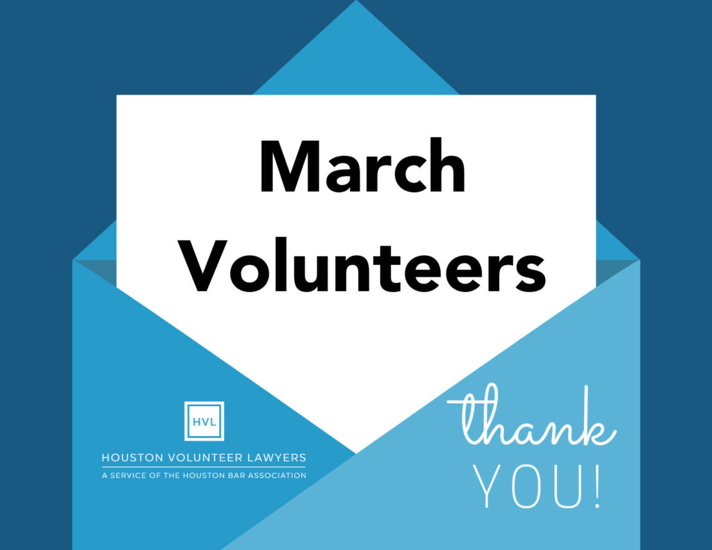 Thank You, March Volunteers!