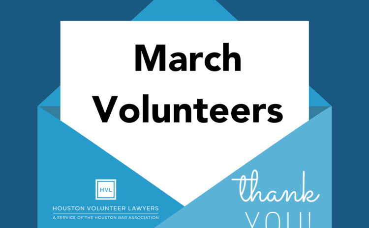  Thank You, March Volunteers!