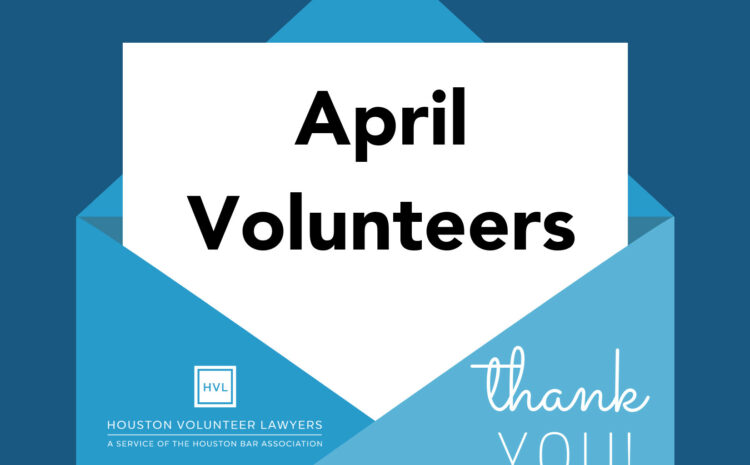  Thank You, April Volunteers!