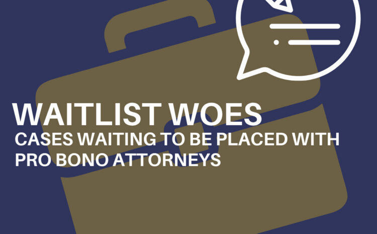  Waitlist Woes: Cases Waiting to Be Placed with Pro Bono Attorneys